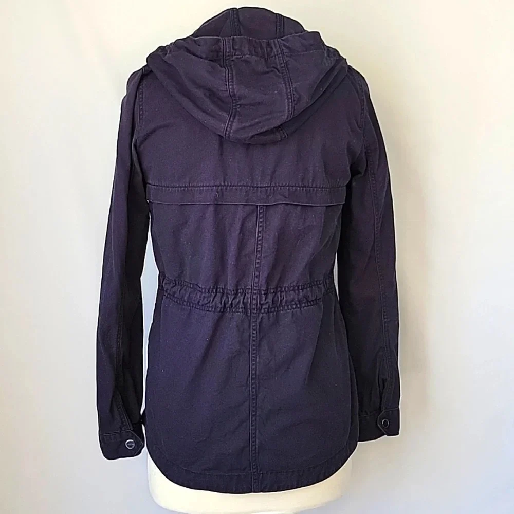 H&M Divided Hooded Anorak Utility Jacket Navy Size 4